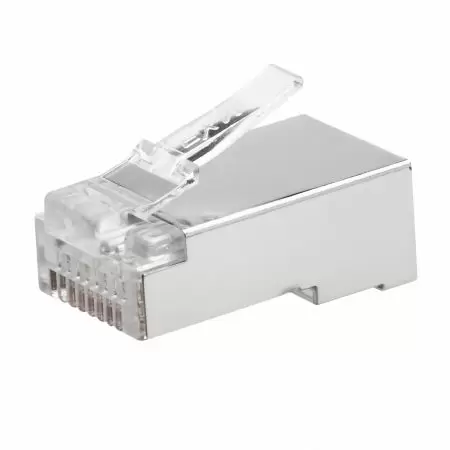 Plug Modular Escalonado Cat.6 STP (4 Acima 4 Abaixo) - Plug Conector RJ45 Cat 6 STP OEM. ODM